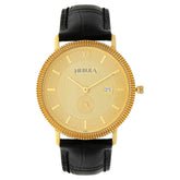 Titan Nebula Vintage 18k Gold Analog Leather Strap Watch for Men | 620DL03