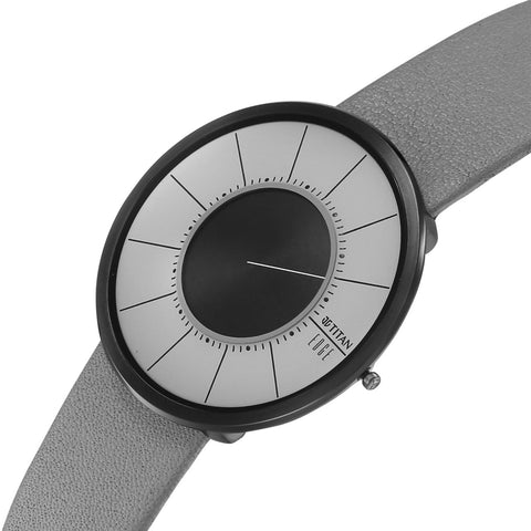 Titan Edge UltraSlim Quartz Grey Dial Men’s Watch – Grey Leather Strap | 10003NL01