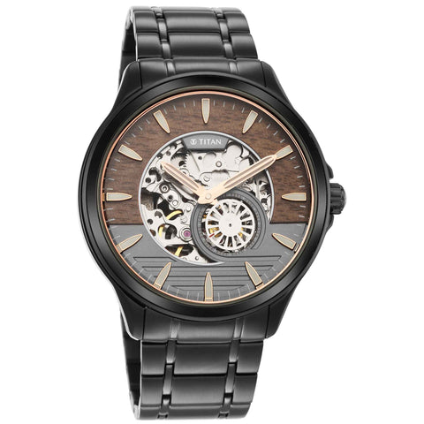Titan Maritime Automatic Black Dial Men’s Watch – Stainless Steel Strap | 1793KM04
