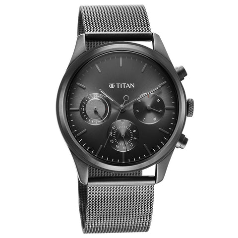 Titan Quartz Analog Anthracite Dial Men’s Watch – Stainless Steel Strap | 1805QM03