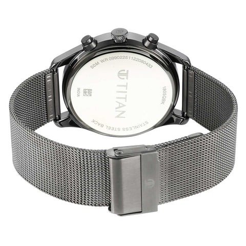 Titan Quartz Analog Anthracite Dial Men’s Watch – Stainless Steel Strap | 1805QM03