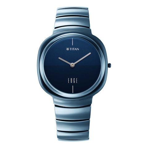 Titan Edge Squircle Quartz in Atlantic Blue with Glossy Ceramic Unisex Watch | 1841QC04