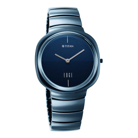 Titan Edge Squircle Quartz in Atlantic Blue with Glossy Ceramic Unisex Watch | 1841QC04