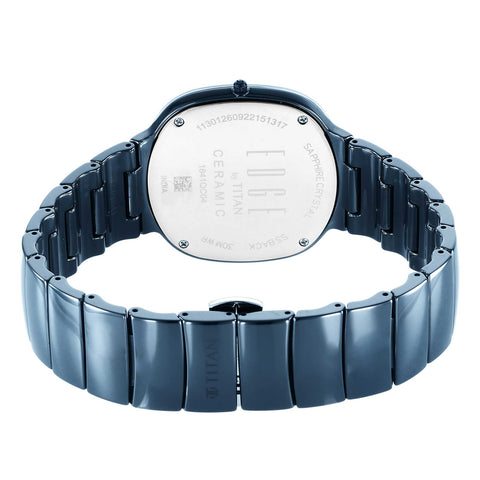 Titan Edge Squircle Quartz in Atlantic Blue with Glossy Ceramic Unisex Watch | 1841QC04