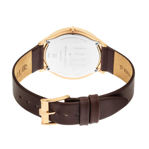 Titan Edge Quartz Analog White Dial Men’s Watch – Brown Leather Strap | 1843WL01