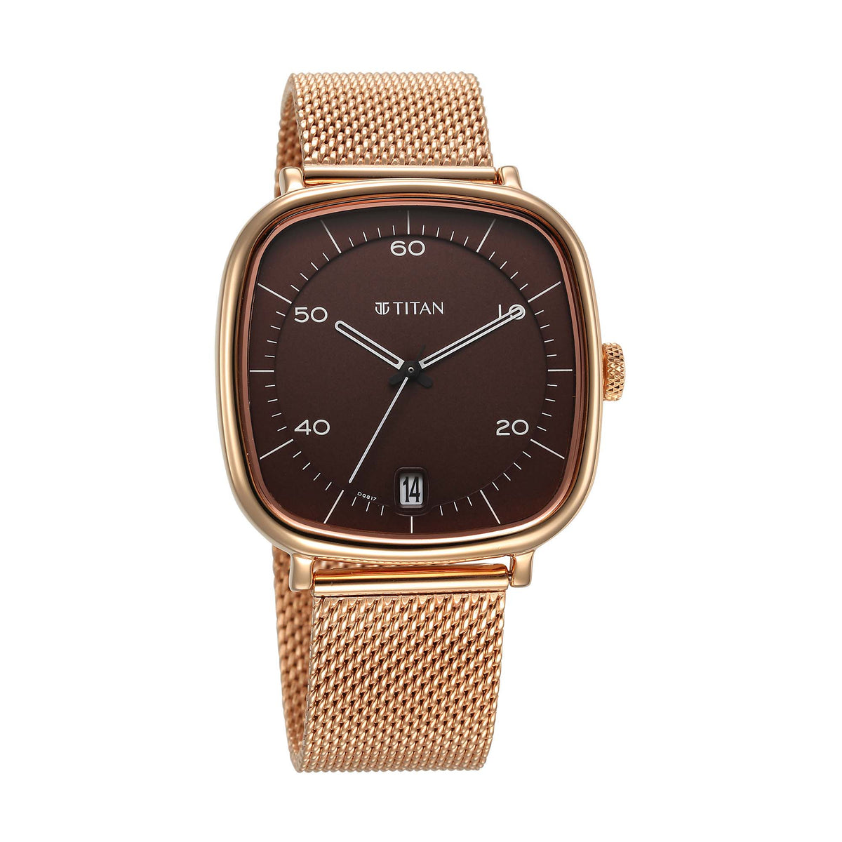 Titan Neo Curve Men’s Watch – Quartz Analog with Date and Brown Dial in Stainless Steel | 1885WM01