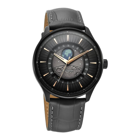Titan Stellar Analog Earth Disc Gray Dial Men’s Watch – Gray Leather Strap | 1890NL01