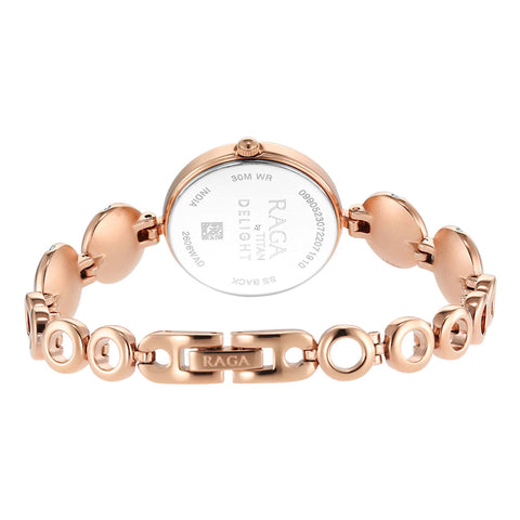 Titan Raga Delight Two Toned Dial Analog Metal Strap Watch for Women