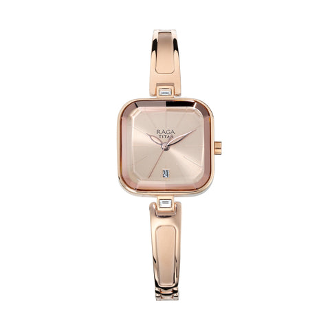 Titan Raga Viva Rose Gold Dial Women Watch With Metal Strap