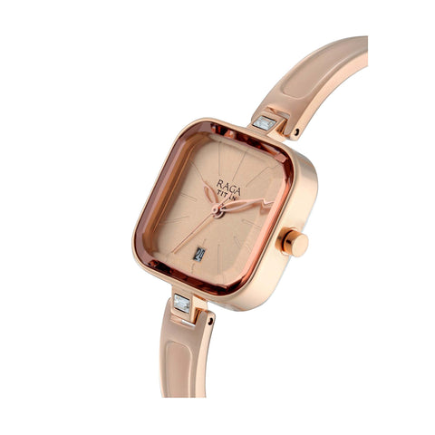 Titan Raga Viva Rose Gold Dial Women Watch With Metal Strap