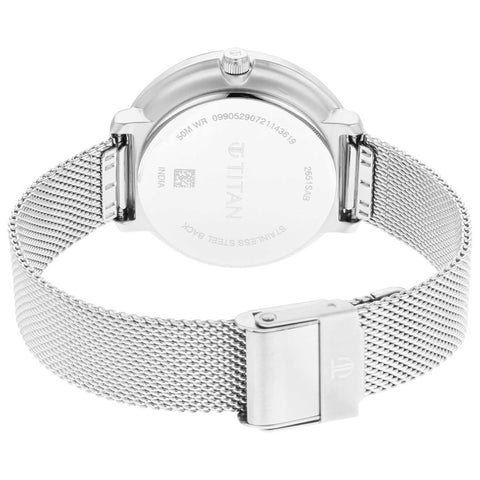 Titan Women's Svelte Black: Multi-Function Watch with Metal Strap