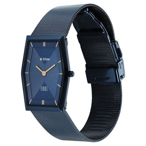 Titan Edge Whimsey Quartz Analog Blue Dial Blue Stainless Steel Strap Watch For Women