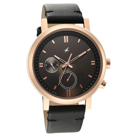 Fastrack Tick Tock Brown Dial Watch for Guys