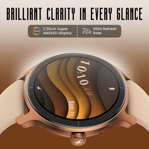 Fastrack Sleek Smartwatch 1.32" inch AMOLED Display, Sleek Design, Functional Crown, QR Hub, Multiple Menu Styles