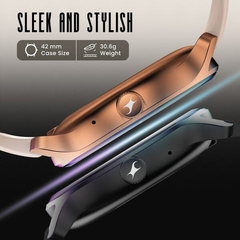 Fastrack Sleek Smartwatch 1.32" inch AMOLED Display, Sleek Design, Functional Crown, QR Hub, Multiple Menu Styles