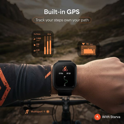 Fastrack Navstar Smartwatch 1.85" inch AMOLED Display, AI Chat, AI Watchface, Offline Voice Commands, Functional Crown