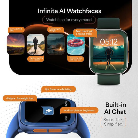 Fastrack Navstar Smartwatch 1.85" inch AMOLED Display, AI Chat, AI Watchface, Offline Voice Commands, Functional Crown