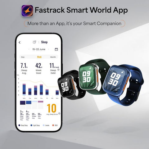 Fastrack Navstar Smartwatch 1.85" inch AMOLED Display, AI Chat, AI Watchface, Offline Voice Commands, Functional Crown