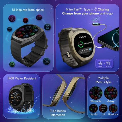 Fastrack Cosmix Smartwatch 1.32" inch AMOLED Display, Cosmic Drive Inspired Case Design, AI Watcface , AI Chat, IP68