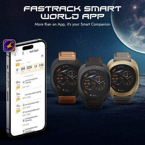Fastrack Cosmix Smartwatch 1.32" inch AMOLED Display, Cosmic Drive Inspired Case Design, AI Watcface , AI Chat, IP68