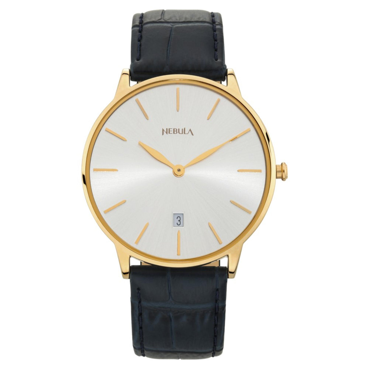 Titan Nebula Lustre 18k Gold Analog Leather Strap Watch for Men | 5064DL05