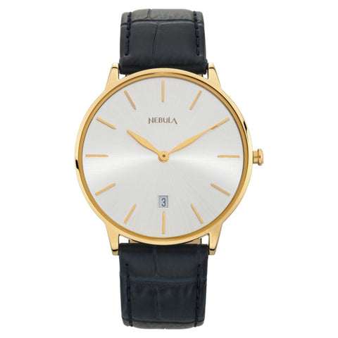 Titan Nebula Lustre 18k Gold Analog Leather Strap Watch for Men | 5064DL05