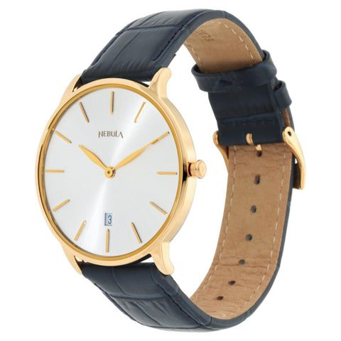 Titan Nebula Lustre 18k Gold Analog Leather Strap Watch for Men | 5064DL05