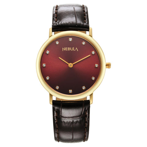Titan Nebula Vintage 18k Gold Analog with Studded Indices Watch for Men | 600DL22