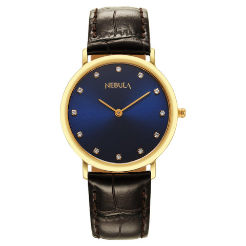 Titan Nebula Vintage 18k Gold Analog with Studded Indices Watch for Men | 600DL23