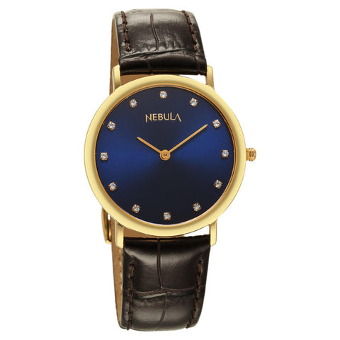 Titan Nebula Vintage 18k Gold Analog with Studded Indices Watch for Men | 600DL23
