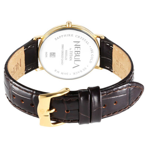 Titan Nebula Vintage 18k Gold Analog with Studded Indices Watch for Men | 600DL23