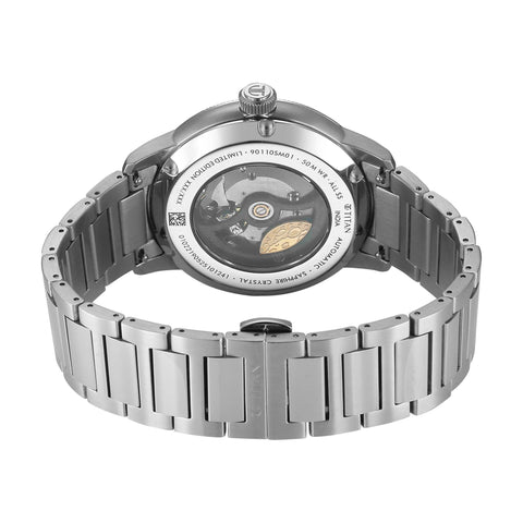 Titan Stellar Ice Meteorite Automatic Authentic Meteorite Dial Men’s Watch – Open-Heart & Silver Stainless Steel Bracelet | 90110SM01