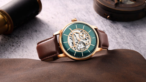 Titan Skeletal Automatic Blue Dial Men’s Watch – Brown Leather Strap | 90110WL04