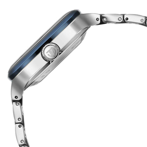 Titan Ceramic Fusion Automatic Square Blue Dial Men’s Watch – Silver Two-Tone Stainless Steel Bracelet | 90175KD02