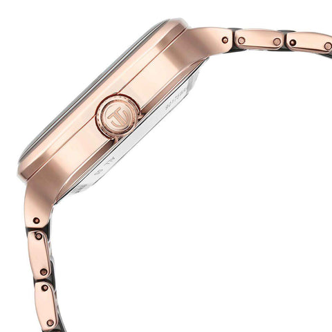 Titan Ceramic Fusion Automatic Square Black Dial Men’s Watch – Rose Gold Two-Tone Stainless Steel Bracelet | 90175KD03