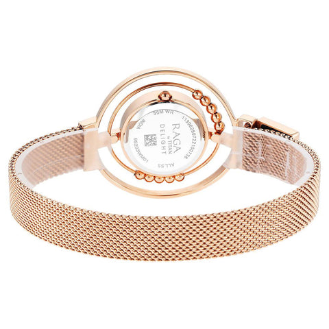 Titan Raga Delight Quartz Analog Mother of Pearl Dial Women’s Watch | Stainless Steel Bracelet | 95203WM01