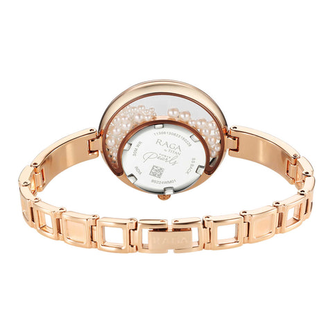 Titan Raga Power Pearls Quartz Women’s Watch – White Dial with Loose Pearls & Metal Bracelet | 95224WM01