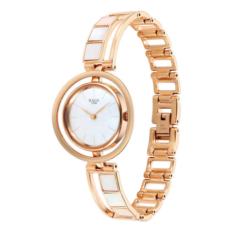 Titan Raga Power Pearls Mother-of-Pearl Dial Women’s Watch – Metal Bracelet | 95232WM01