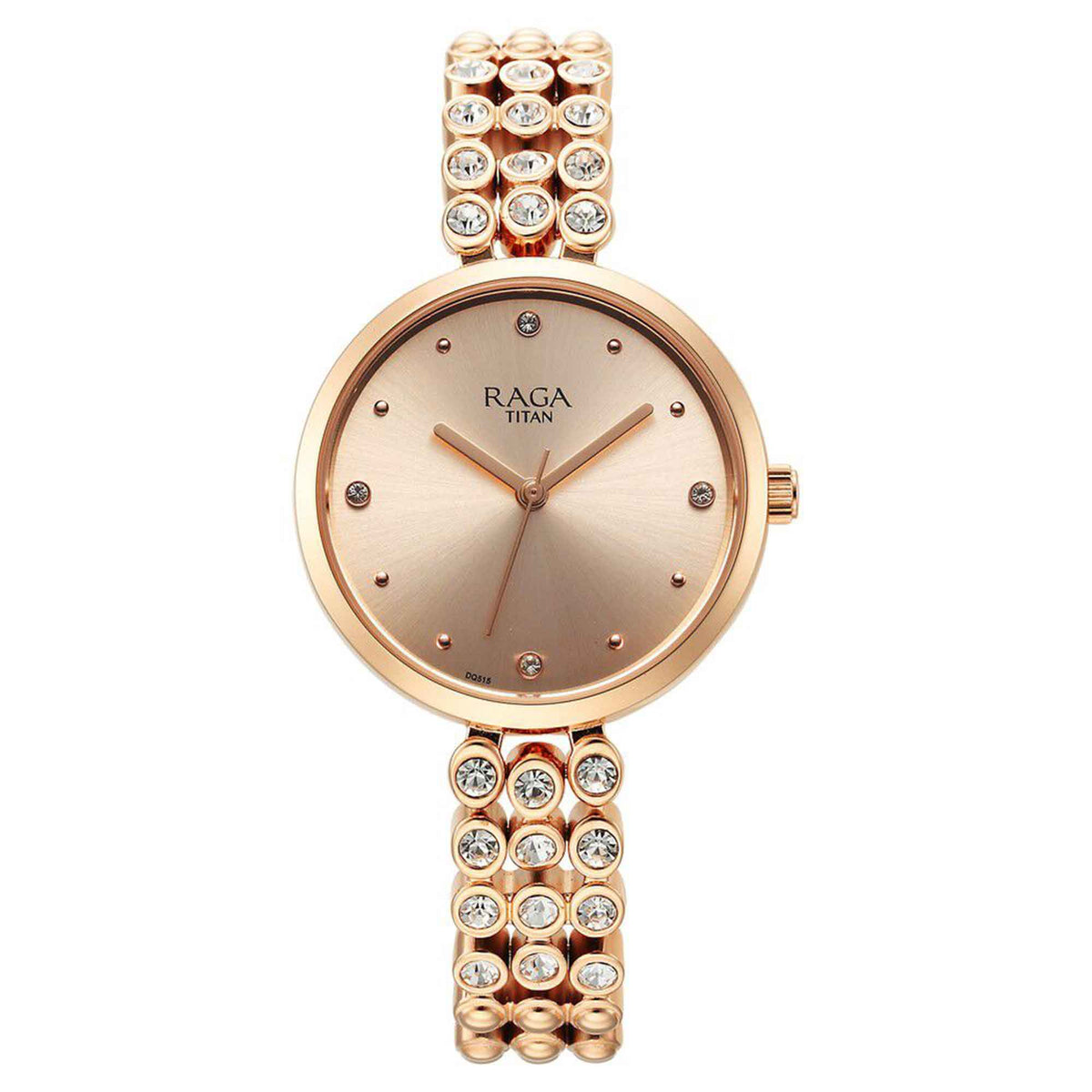 Titan Raga Showstopper Quartz Analog Rose Gold Dial Women’s Watch | Metal Bracelet | 95262WM01