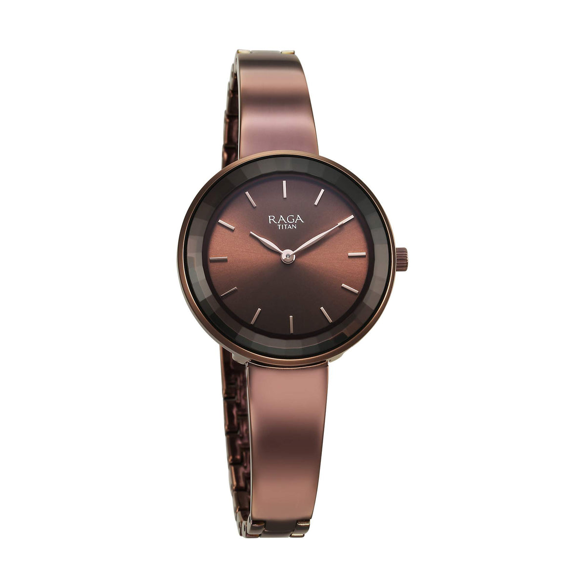 Titan Raga Showstopper Quartz Analog Brown Dial Women’s Watch | Metal Bracelet | 95276QM01