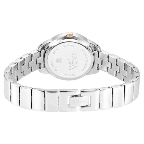 Titan Raga Showstopper Quartz Analog Purple Dial Women’s Watch | Two-Tone Metal Bracelet | 95281KM01