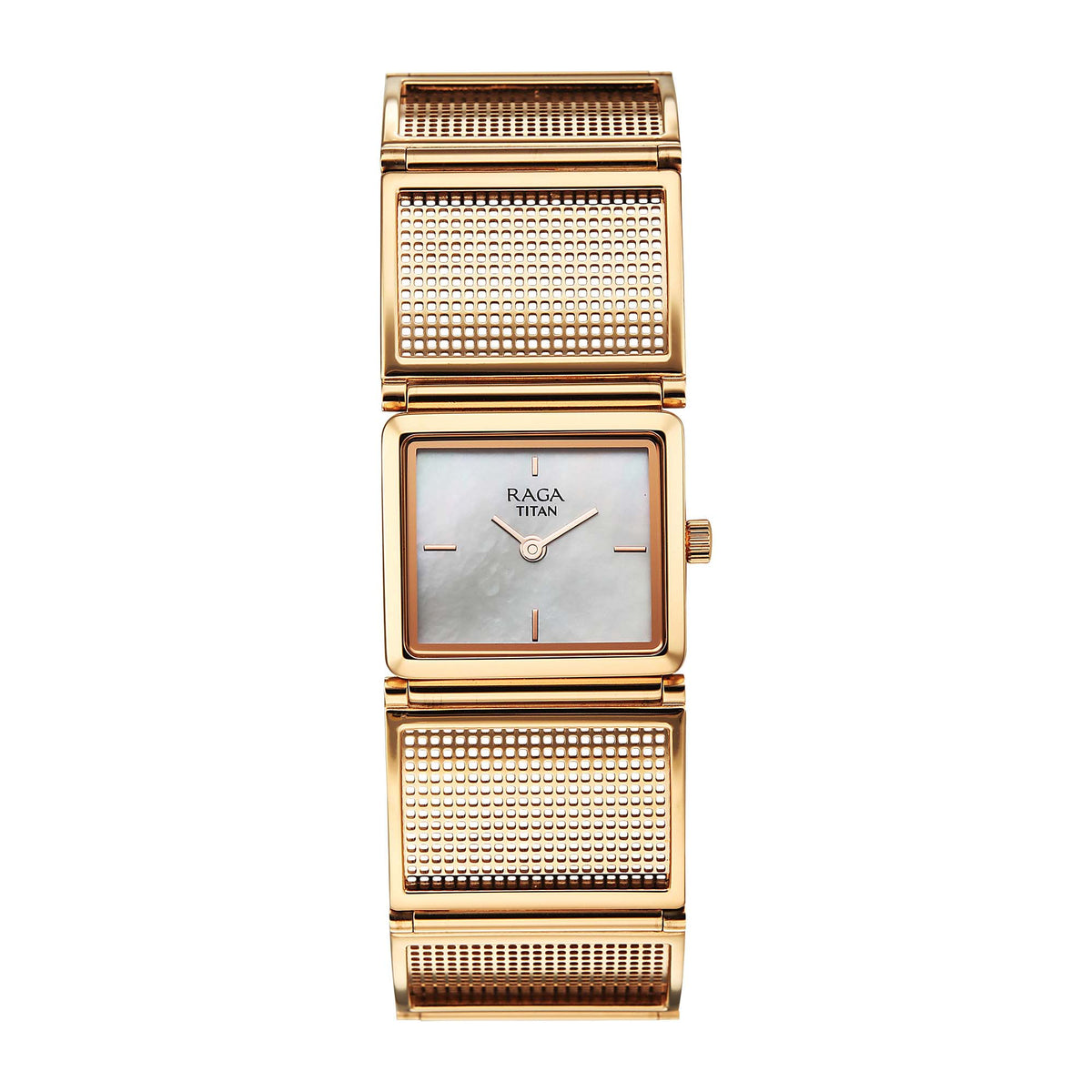Titan Raga Ethereal Women’s Watch – Quartz Analog with White Mother of Pearl Dial in Rose Gold Stainless Steel | 95300WM01