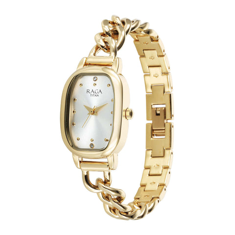 Titan Raga Showstopper 2.0 Quartz Analog Silver Dial Women’s Watch | Metal Bracelet | 95309YM01