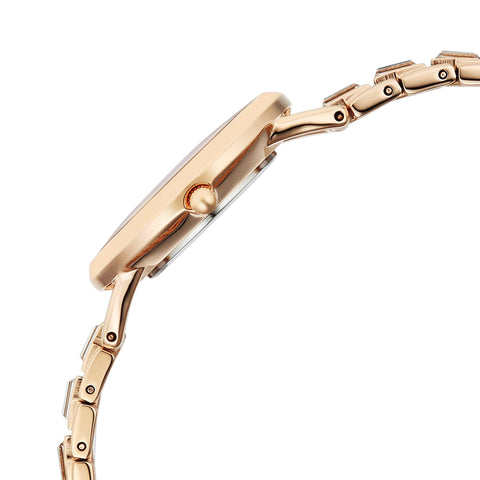 Titan Raga Glimmers Quartz Analog Red Mother of Pearl Dial Women’s Watch – Rose Gold Metal Bracelet | 95327WM01