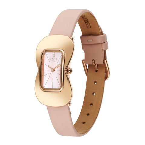 Titan Raga Glimmers Quartz Analog Pink Mother of Pearl Dial Women’s Watch | Pink Leather Strap | 95340WL01